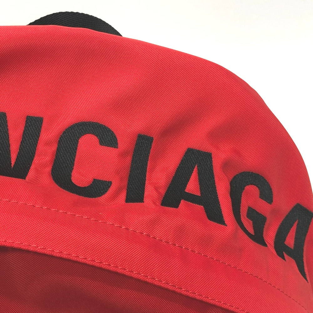 BALENCIAGA Backpack 507460 Nylon Red logo Women(Unisex) Used Authentic