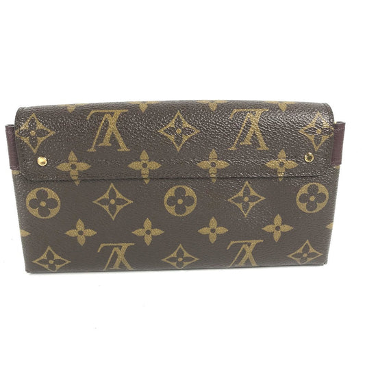LOUIS VUITTON Long Wallet Purse M60414 Monogram canvas Brown x Gold Metal Bifold Wallet Portefeuille Elyses mens Used Authentic