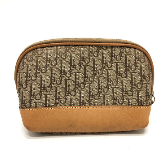 Dior Accessory pouch canvas beige Trotter Women Used Authentic