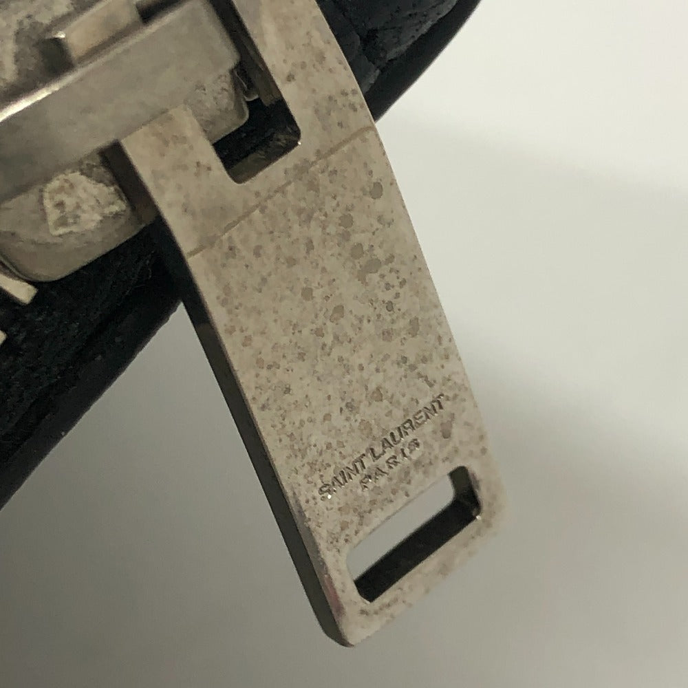 SAINT LAURENT Clutch bag leather black Star patch Women Used Authentic