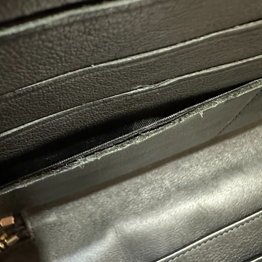 CHANEL Long Wallet Purse Patent calf leather black Matrasse Women Used Authentic