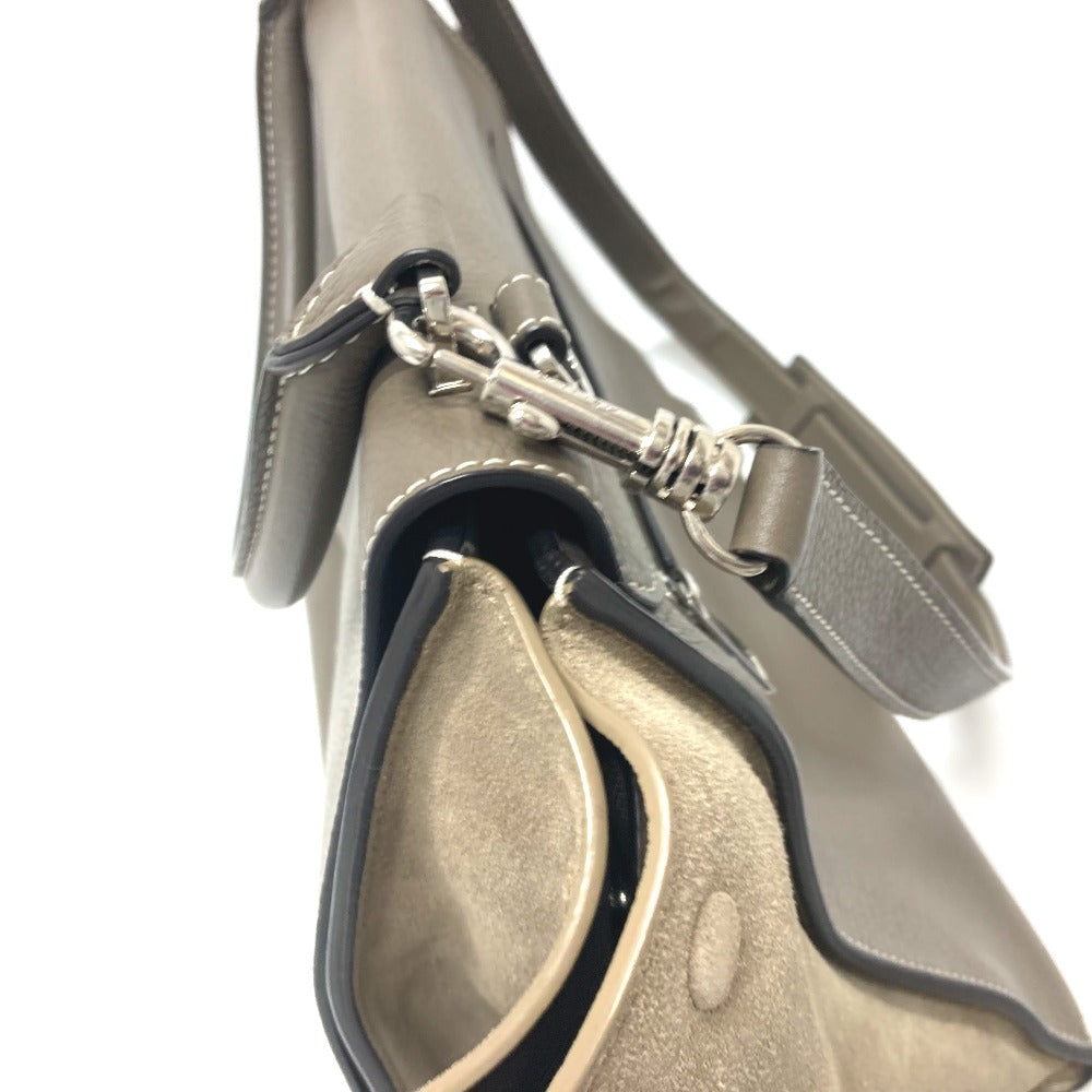 CELINE Handbag leather Brown Trapeze Women Used Authentic