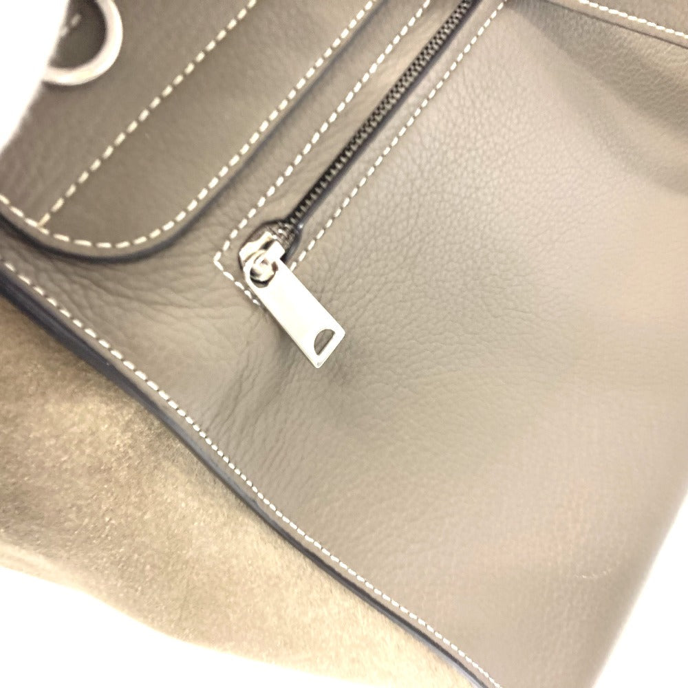 CELINE Handbag leather Brown Trapeze Women Used Authentic