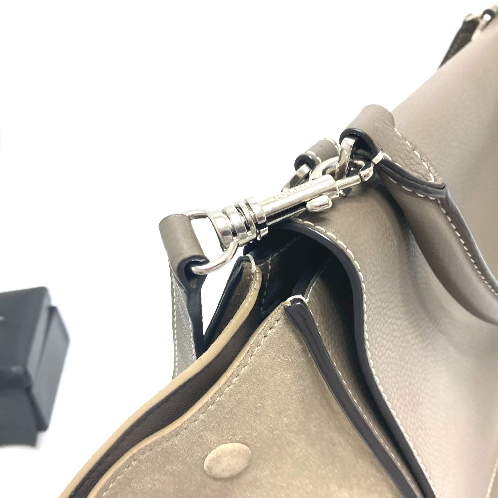 CELINE Handbag leather Brown Trapeze Women Used Authentic