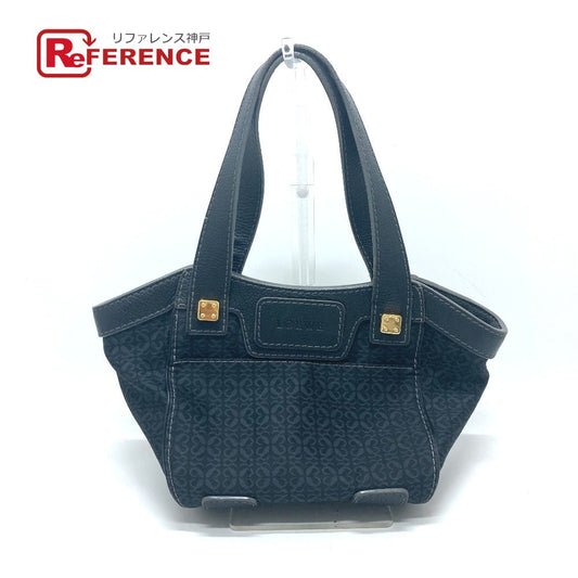 LOEWE Tote Bag Canvas / leather black anagram Women Used Authentic