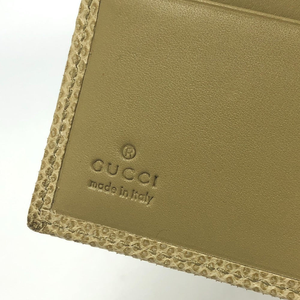 GUCCI Folded wallet leather beige GG Marmont logo Women Used Authentic