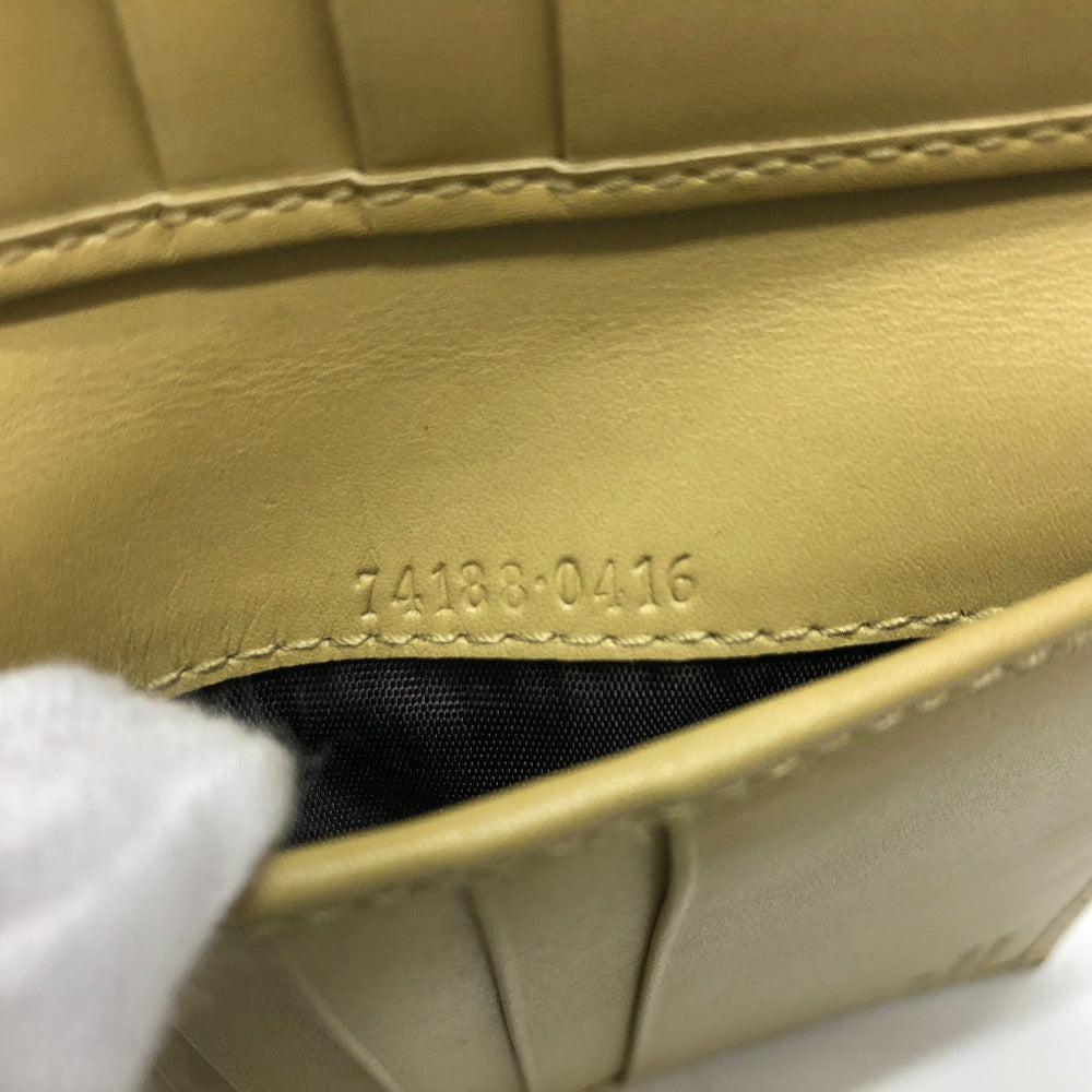 GUCCI Folded wallet leather beige GG Marmont logo Women Used Authentic