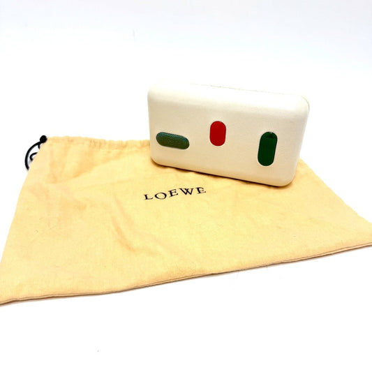 LOEWE Pouch leather Brown Tricolor Women Used Authentic