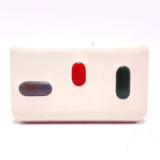 LOEWE Pouch leather Brown Tricolor Women Used Authentic