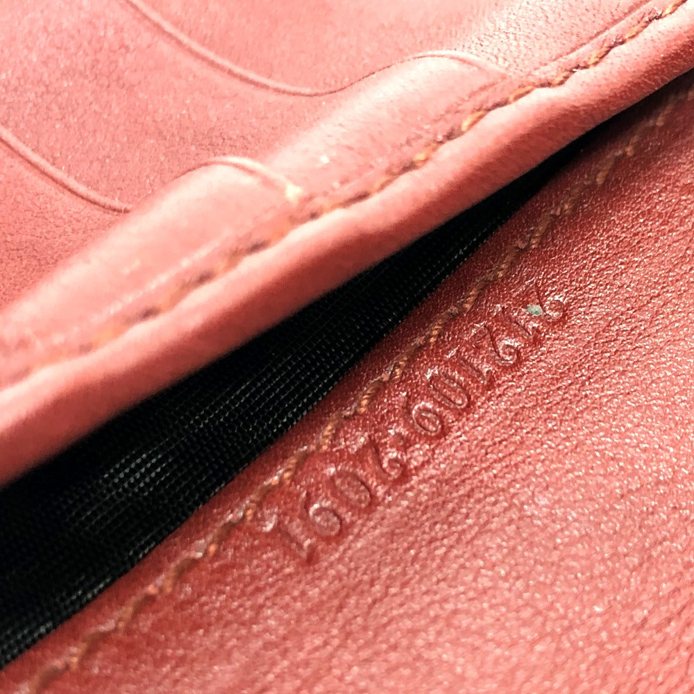GUCCI Long Wallet Purse 212109 Sima leather Red GG Shima Line Women Used Authentic