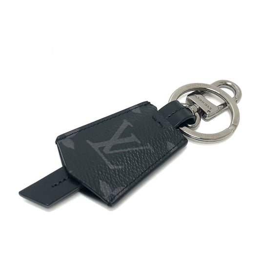 LOUIS VUITTON Bag charm M63620 Monogram Eclipse Canvas black Porto Cle Cloche Cle mens Used Authentic