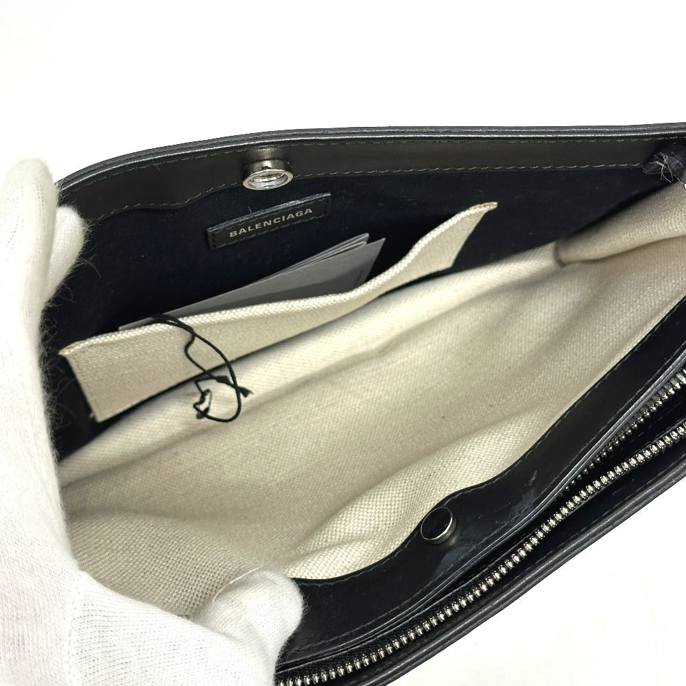 BALENCIAGA Shoulder Bag 528147 Leather / canvas White x black Overall handle Women Used Authentic