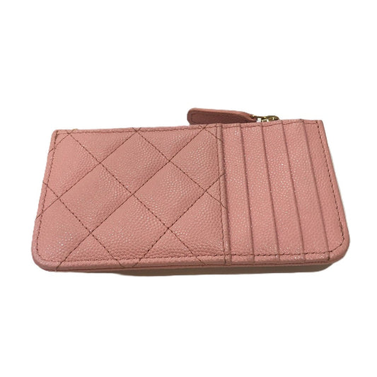 CHANEL Coin case AP2570 Caviar skin pink Matrasse Coin Card Holder Wallet Women Used Authentic