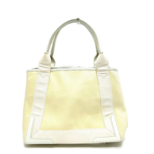 BALENCIAGA Tote Bag 339933 Canvas / leather white Navy kabas S