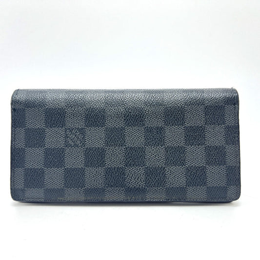 LOUIS VUITTON Long Wallet Purse N62655 Damier Grafitto Canvas black Portefeuille Brazza
