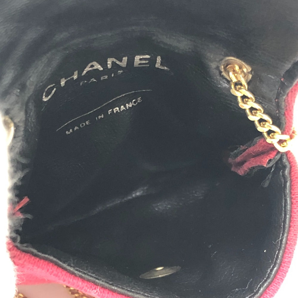 CHANEL Shoulder Bag Jersey Red COCO Mark Matrasse