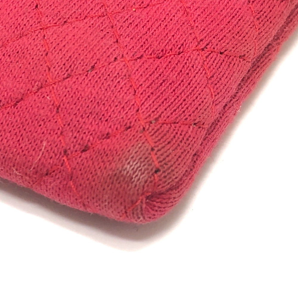 CHANEL Shoulder Bag Jersey Red COCO Mark Matrasse