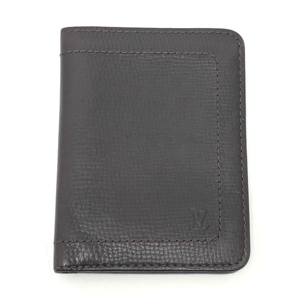 LOUIS VUITTON Folded wallet leather Brown Utah