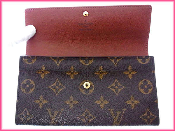 LOUIS VUITTON Long Wallet Purse M61725 Brown Pochette Porto Monécredi