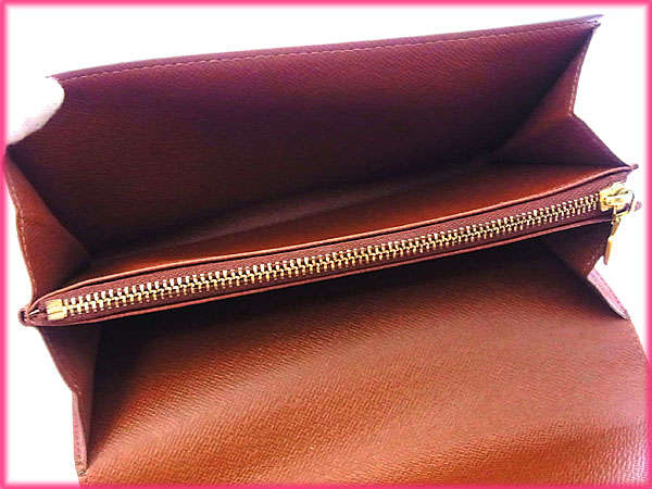 LOUIS VUITTON Long Wallet Purse M61725 Brown Pochette Porto Monécredi