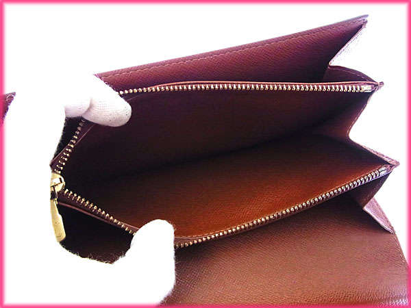 LOUIS VUITTON Long Wallet Purse M61725 Brown Pochette Porto Monécredi