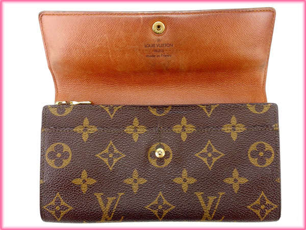 LOUIS VUITTON Long Wallet Purse M61725 Brown Pochette Porto Monécredi