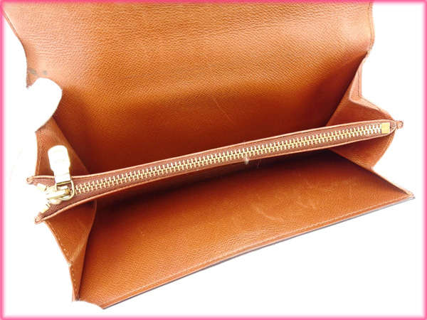 LOUIS VUITTON Long Wallet Purse M61725 Brown Pochette Porto Monécredi