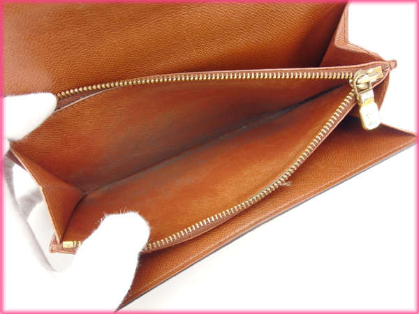 LOUIS VUITTON Long Wallet Purse M61725 Brown Pochette Porto Monécredi