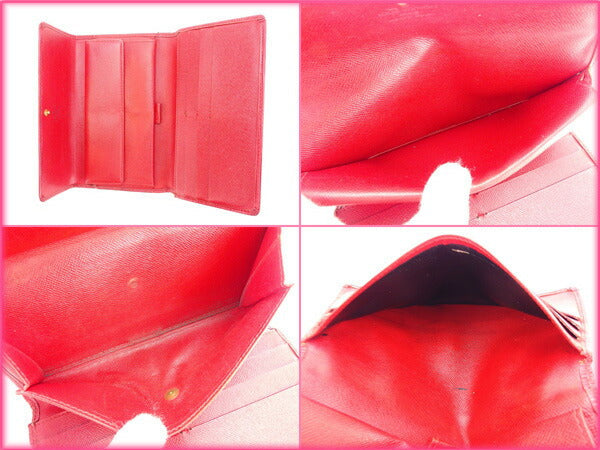 LOUIS VUITTON Long Wallet Purse M63387 Epi Leather Red Porte Tresor International