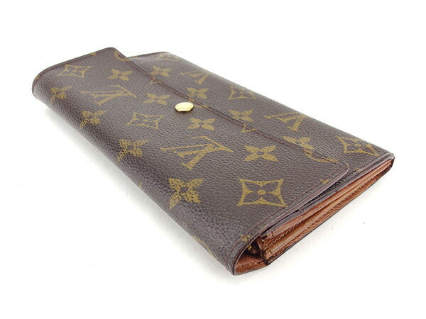 LOUIS VUITTON Long Wallet Purse M61725 Brown Pochette Porto Monécredi