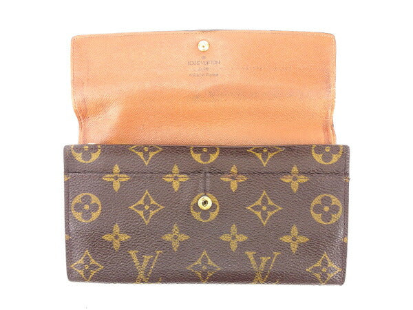 LOUIS VUITTON Long Wallet Purse M61725 Brown Pochette Porto Monécredi