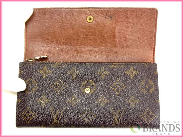 LOUIS VUITTON Long Wallet Purse M61725 Brown /Pochette Porte Monnaie Credit