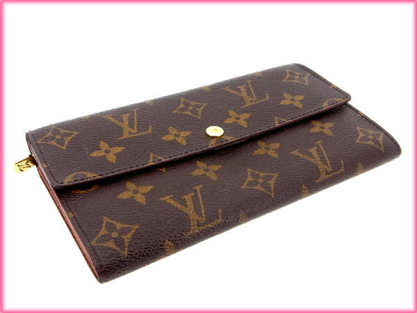 LOUIS VUITTON Long Wallet Purse M61725 Brown /Pochette Porte Monnaie Credit
