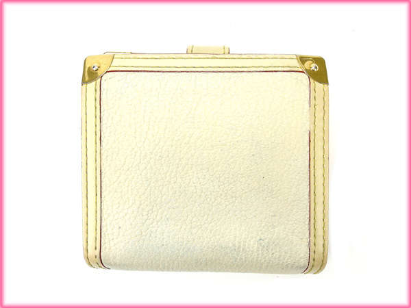 LOUIS VUITTON Bifold Wallet M91831 white Compact zip