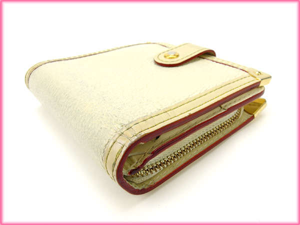 LOUIS VUITTON Bifold Wallet M91831 white Compact zip