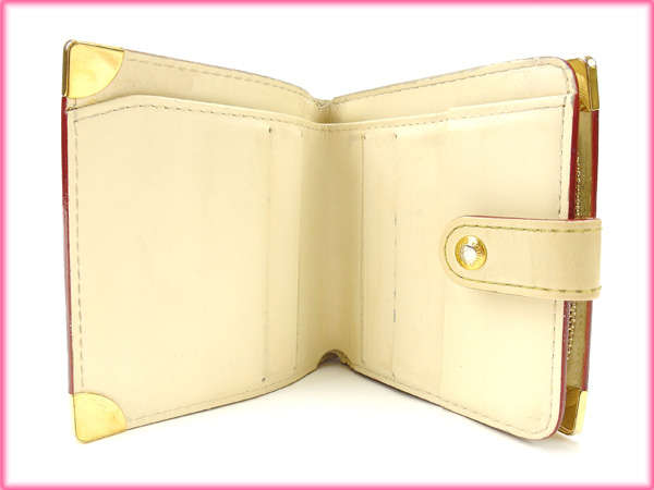 LOUIS VUITTON Bifold Wallet M91831 white Compact zip