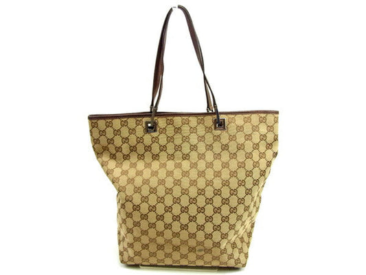 GUCCI Tote Bag Brown x beige
