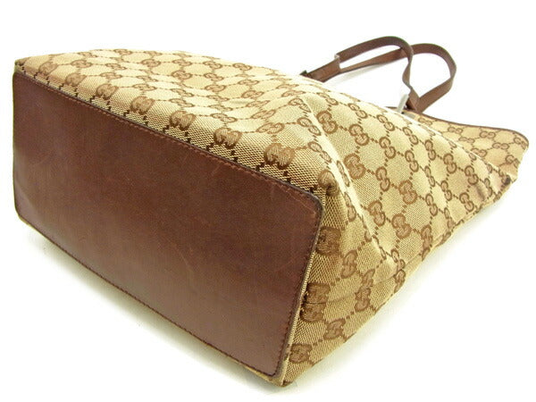 GUCCI Tote Bag Brown x beige