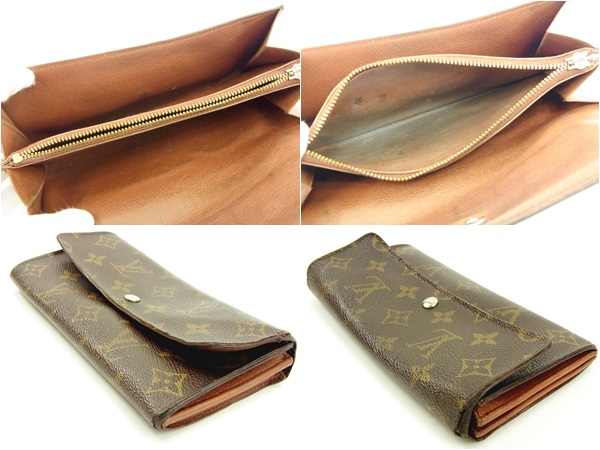 LOUIS VUITTON Long Wallet Purse M61725 Monogram canvas Brown Former Pochette Porte Monnaie Credit