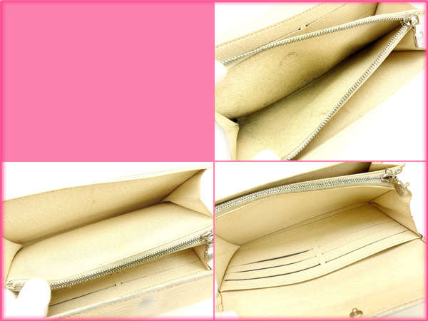 LOUIS VUITTON Long Wallet Purse M6357A Epi Leather Ivory Portefeuille Sara