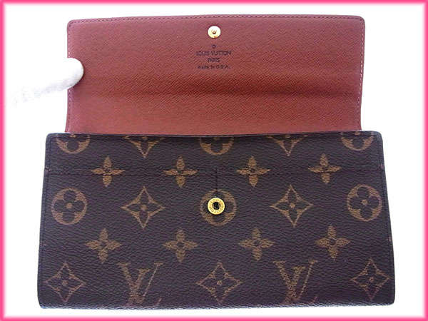 LOUIS VUITTON Long Wallet Purse M61725 Brown Pochette Porto Monécredi