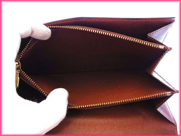 LOUIS VUITTON Long Wallet Purse M61725 Brown Pochette Porto Monécredi