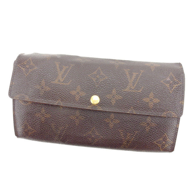 LOUIS VUITTON Long Wallet Purse M61726 Brown Pochette Porto Monécredi