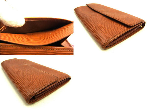 LOUIS VUITTON Long Wallet Purse M63573 Kenya Brown Pochette Porto Monécredi