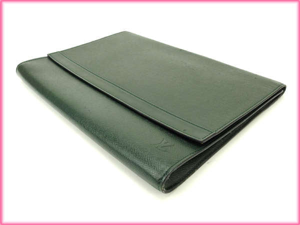 LOUIS VUITTON Clutch bag M51801 green Document case/paper case Pochette Envelope