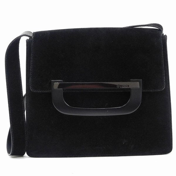 GUCCI Shoulder Bag black Suede