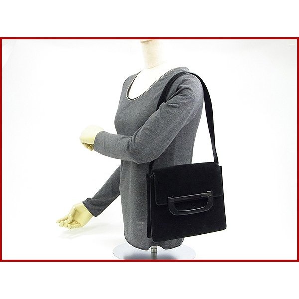 GUCCI Shoulder Bag black Suede