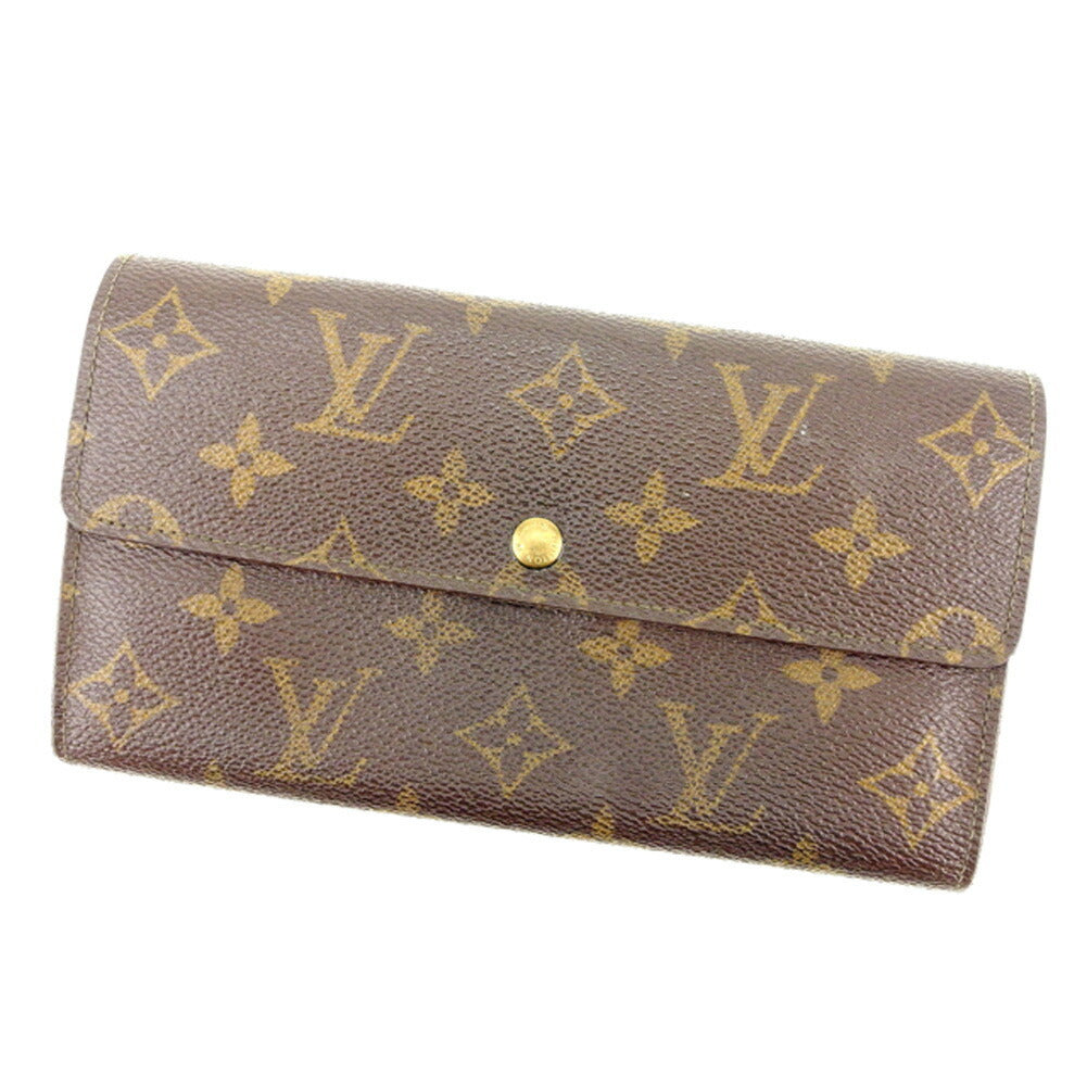 LOUIS VUITTON Long Wallet Purse M61724 Brown Pochette Porto Monécredi