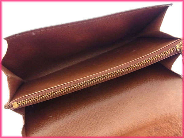 LOUIS VUITTON Long Wallet Purse M61724 Brown Pochette Porto Monécredi