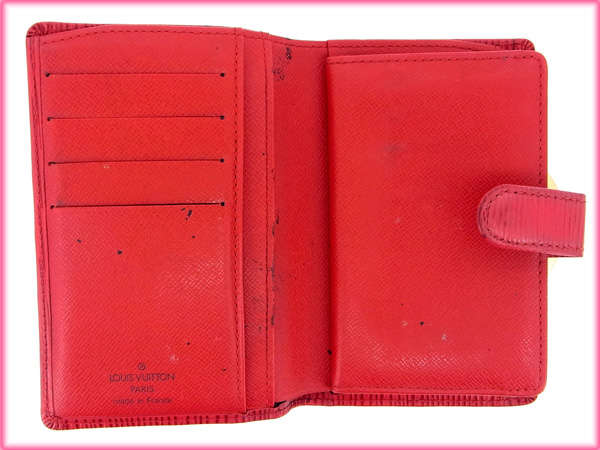 LOUIS VUITTON Bifold Wallet M63247 Red /Porto Monnaie Bien-Viennois